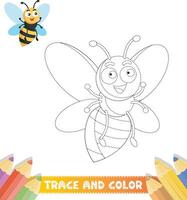 Hand-drawn trace and color for kids vector