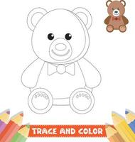 Hand-drawn trace and color for kids vector