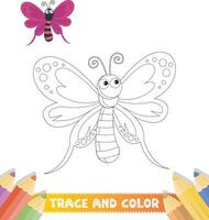 Hand-drawn trace and color for kids vector