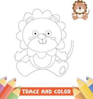 Hand-drawn trace and color for kids vector