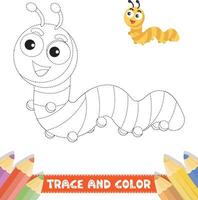 Hand-drawn trace and color for kids vector