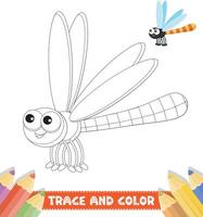 Hand-drawn trace and color for kids vector