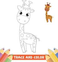 Hand-drawn trace and color for kids vector