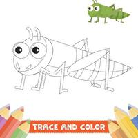 Hand-drawn trace and color for kids vector