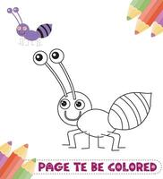 libro para colorear animales lindos vector