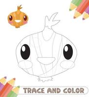 Hand-drawn trace and color for kids vector