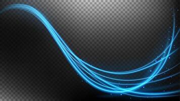 Abstract Blue Wavy Line of Light, Isolated and Easy to Edit, Vector Illustration