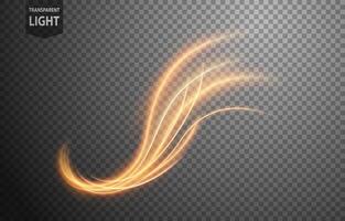 Abstract Gold Wavy Line of Light with A Background, Isolated and Easy to Edit, Vector Illustration