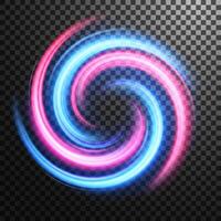 Rotating Blue and Pink Swirl Lights, Isolated and Easy to Edit, Vector Illustration