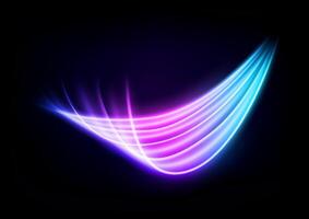 Abstract Multicolor Wave Line of Light, Isolated on Dark Background, Vector Illustration