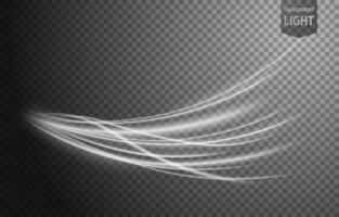 Abstract White Wavy Line of Light with A Background, Isolated and Easy to Edit, Vector Illustration