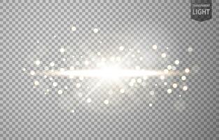 Abstract Sun Shines with Lens Flare and Blur in Motion Glow Glare. Isolated on Background, Vector Illustration