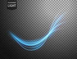 Abstract Blue Wavy Line of Light with A Background, Isolated and Easy to Edit, Vector Illustration