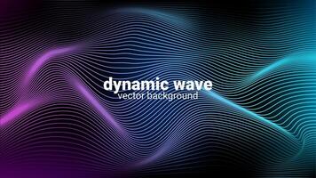 Geometric Dynamic Wave, 3D Wireframe, Vector Illustration