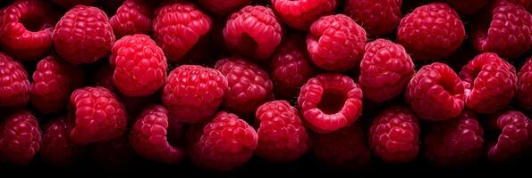 AI generated Delicious raspberry background banner - perfect for promoting food and beverages photo