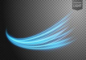 Abstract Blue Wavy Line of Light with A Background, Isolated and Easy to Edit, Vector Illustration