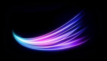 Abstract Multicolor Wave Line of Light, Isolated on Dark Background, Vector Illustration