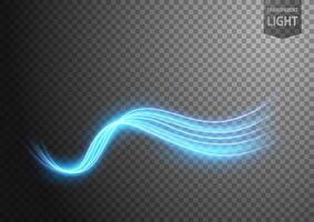 Abstract Blue Wavy Line of Light with A Background, Isolated and Easy to Edit, Vector Illustration