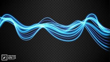 Abstract Blue Wavy Line of Light with A Background, Isolated and Easy to Edit, Vector Illustration