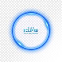 Abstract Blue Eclipse of Light on A Bright Background, Isolated and Easy to Edit, Vector Illustration