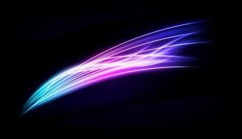 Abstract Multicolor Wave Line of Light, Isolated on Dark Background, Vector Illustration