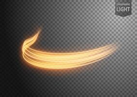 Abstract Gold Wavy Line of Light with A Background, Isolated and Easy to Edit, Vector Illustration