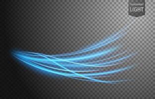 Abstract Blue Wavy Line of Light with A Background, Isolated and Easy to Edit, Vector Illustration