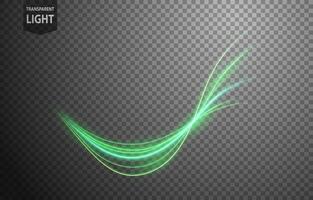 Abstract Green Wave of Light with A Background, Isolated and Easy to Edit, Vector Illustration