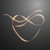 Glowing Heart on Background, Abstract Light Speed Motion Effect, Vector Illustration