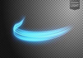 Abstract Blue Wavy Line of Light with A Background, Isolated and Easy to Edit, Vector Illustration