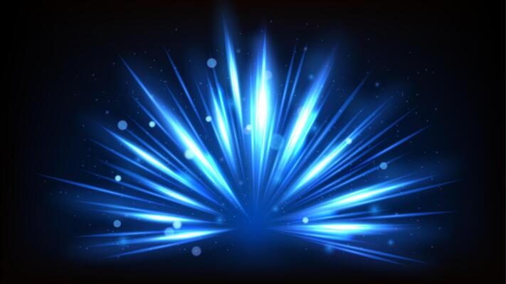Blue Rays Rising on Dark Background. Suitable For Product Advertising, Product Design, and Other, Vector Illustration