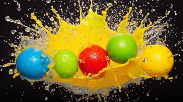 AI generated Colorful abstract paint splash desktop wallpaper for creative design and artistic inspiration photo