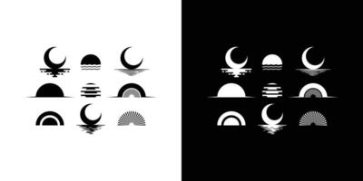 Set abstract moon logo design vector