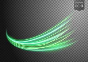 Abstract Green Wave of Light with A Background, Isolated and Easy to Edit, Vector Illustration