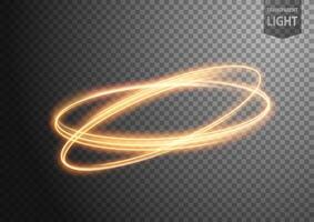 Abstract Gold Ring of Light with A Background, Isolated and Easy to Edit, Vector Illustration