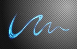 Abstract Blue Line of Light with Blue Sparks, on A Background, Isolated and Easy to Edit, Vector Illustration