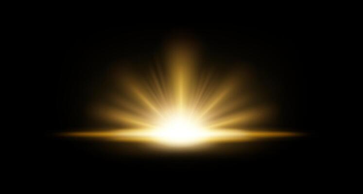 Gold Rays Rising on Dark Background. Suitable For Product Advertising, Product Design, and Other, Vector Illustration