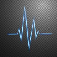 Abstract Blue Heart Rate Line of Light with A Background, Isolated and Easy to Edit, Vector Illustration