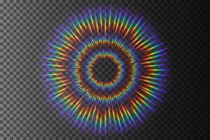 Rainbow Sunlight Effect, Isolated on Pattern, Vector Illustration