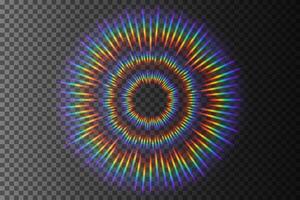 Rainbow Sunlight Effect, Isolated on Pattern, Vector Illustration