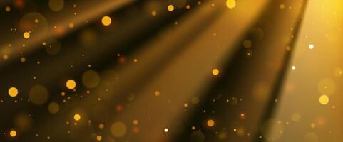 Gold Magic Spotlight with Particles, Vector Illustration