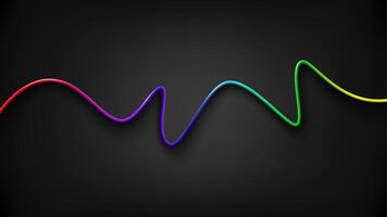 Wavy Glowing Rainbow Lines, Vector Illustration