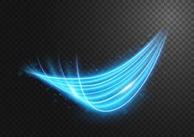 Abstract Blue Line of Light with Blue Sparks, on A Background, Isolated and Easy to Edit, Vector Illustration