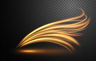 Elegant Gold Wavy Line of Light with A Pattern, Isolated and Easy to Edit, Vector Illustration