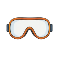 ai généré des lunettes de protection main tiré dessin animé style illustration png