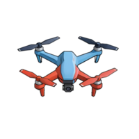 ai généré drone main tiré dessin animé style illustration png