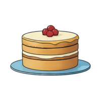 ai généré gluten gratuit gâteau main tiré dessin animé style illustration png