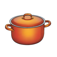 AI generated Cookware Hand Drawn Cartoon Style Illustration png