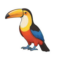 AI generated Toucan Hand Drawn Cartoon Style Illustration png