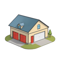 AI generated Garage Hand Drawn Cartoon Style Illustration png